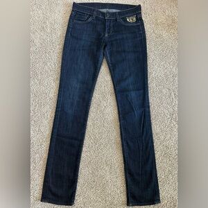 7 for all mankind jeans size 26, dark wash jeans, 2000s jeans, Y2K jeans